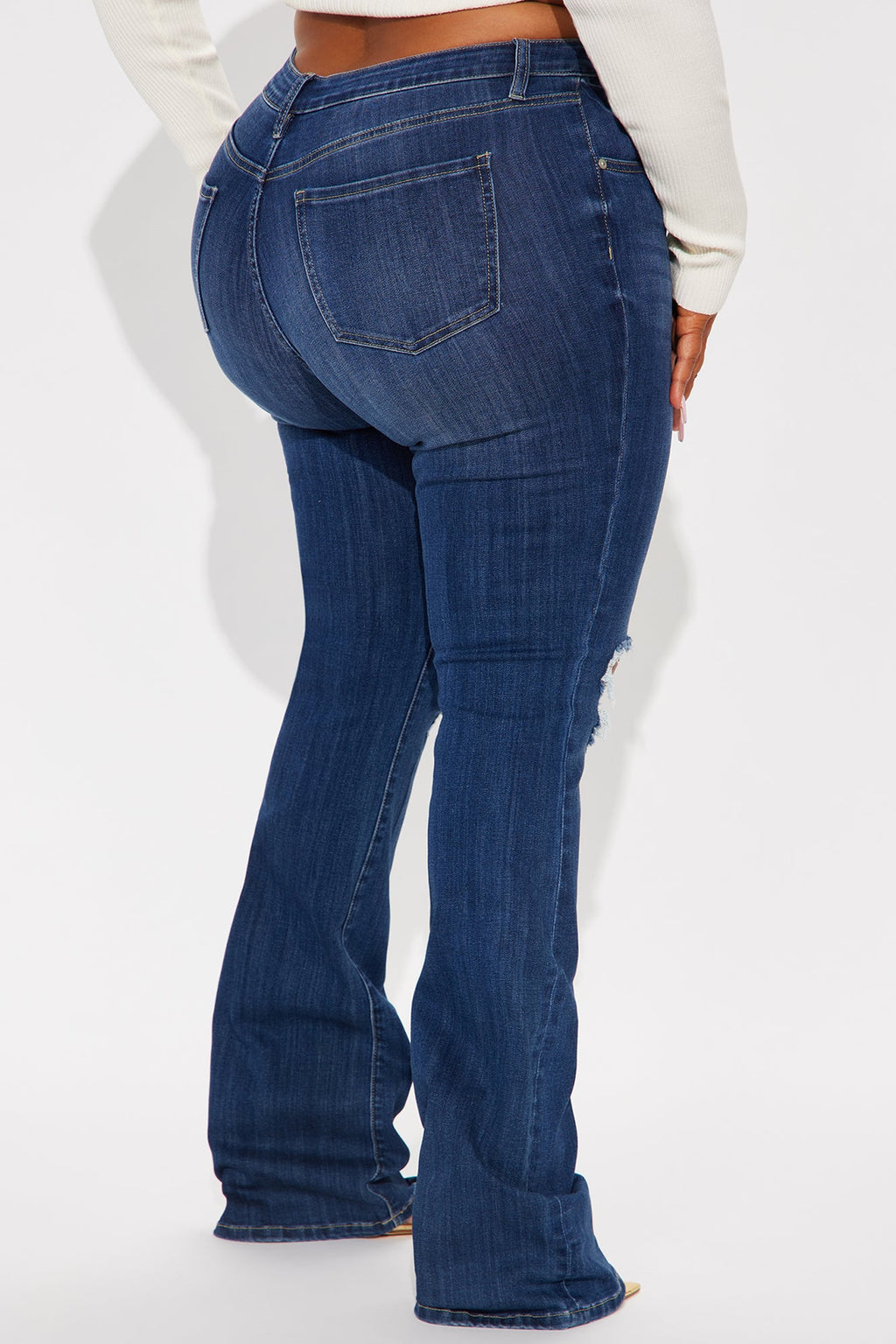 Tall Jessie Mid Rise Distressed Bootcut Jean - Medium Wash