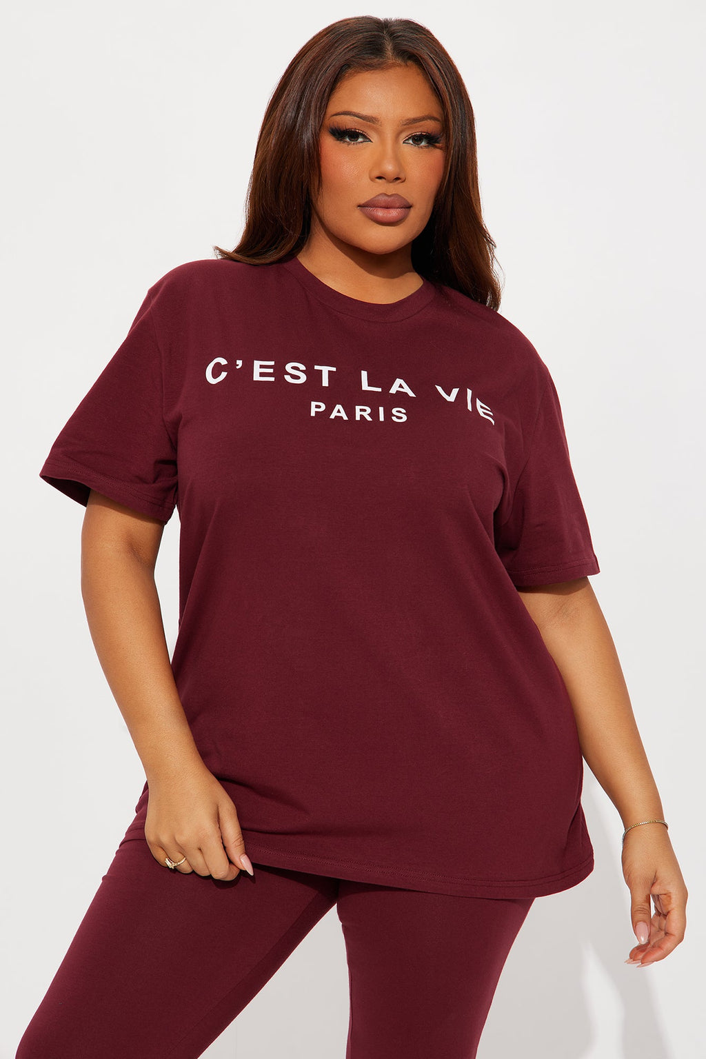 C'est La Vie Legging Set - Burgundy