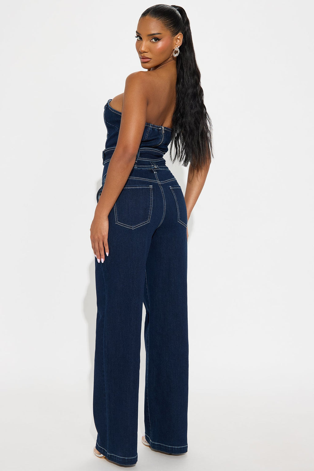 Feeling Perfect Denim Pant Set - Dark Denim