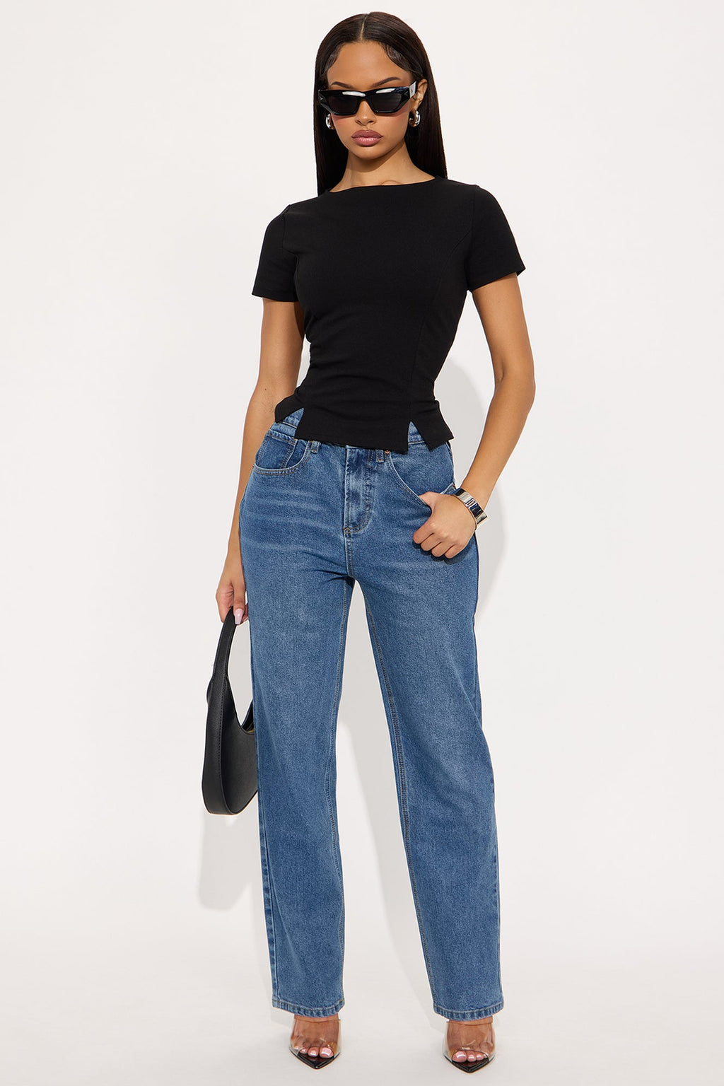 Tall Jennifer 90's Pinch Ankle Straight Leg Jeans - Medium Wash