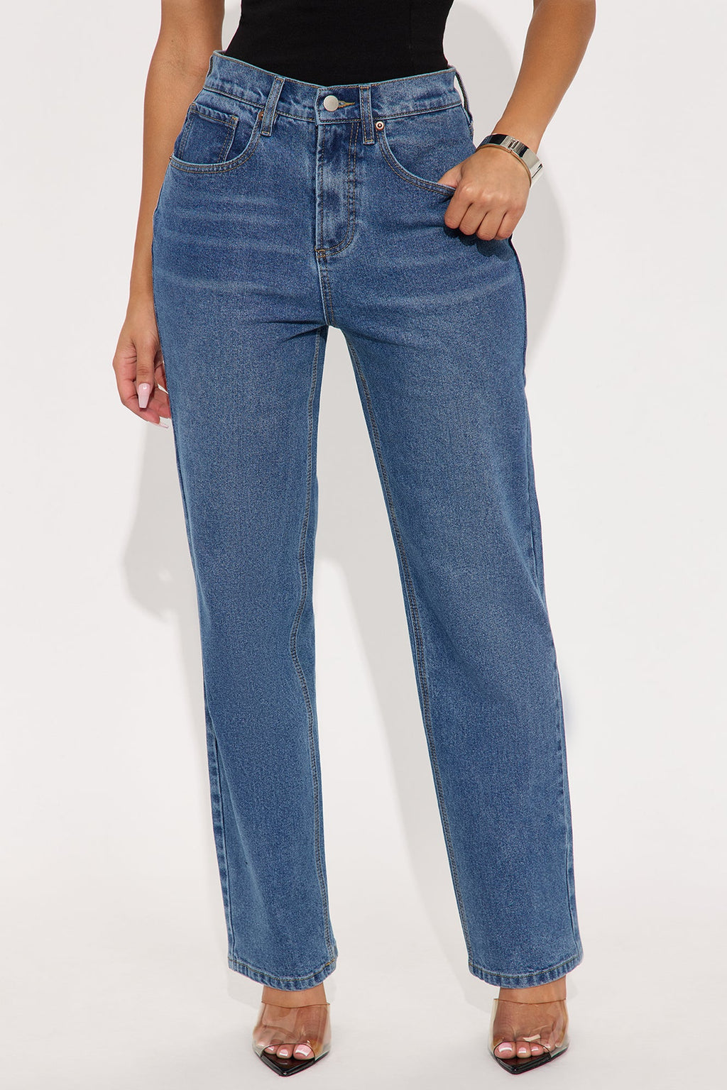 Tall Jennifer 90's Pinch Ankle Straight Leg Jeans - Medium Wash