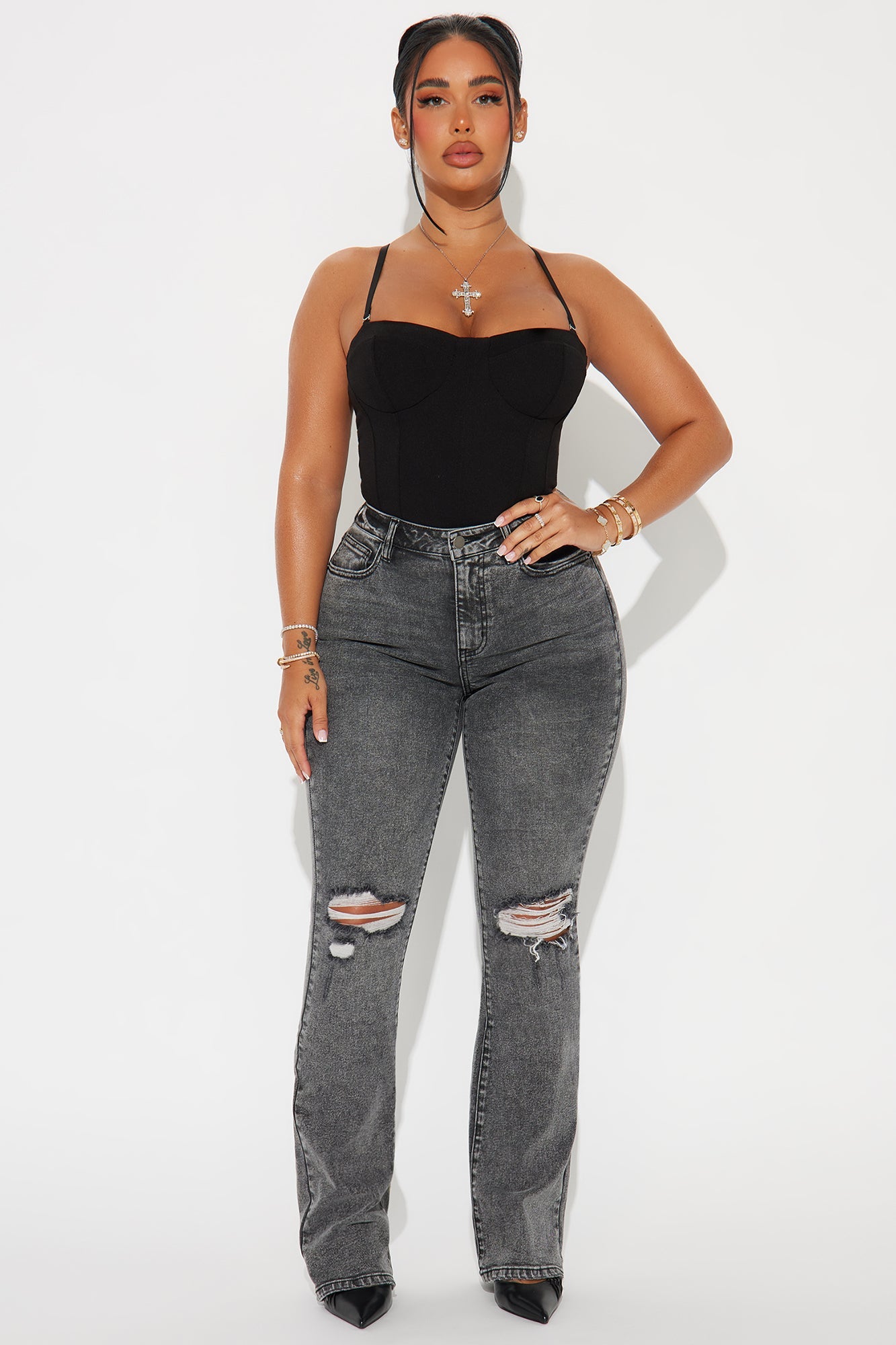 Tall Babetown Bootcut Jeans - Grey