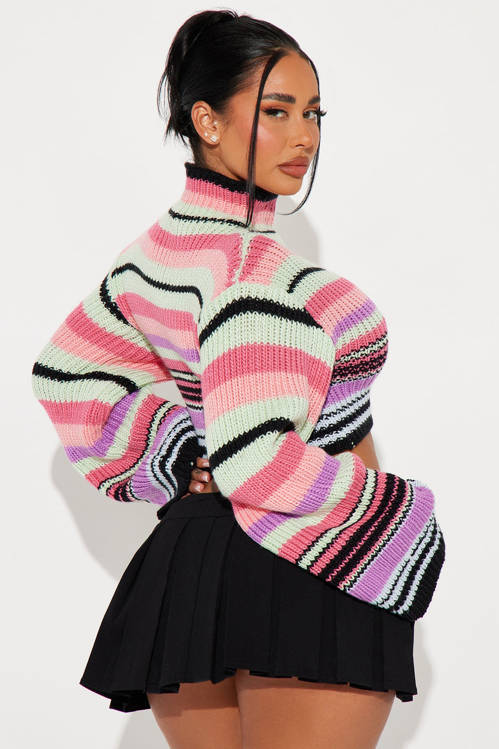 No Worries Striped Sweater - Multi Color