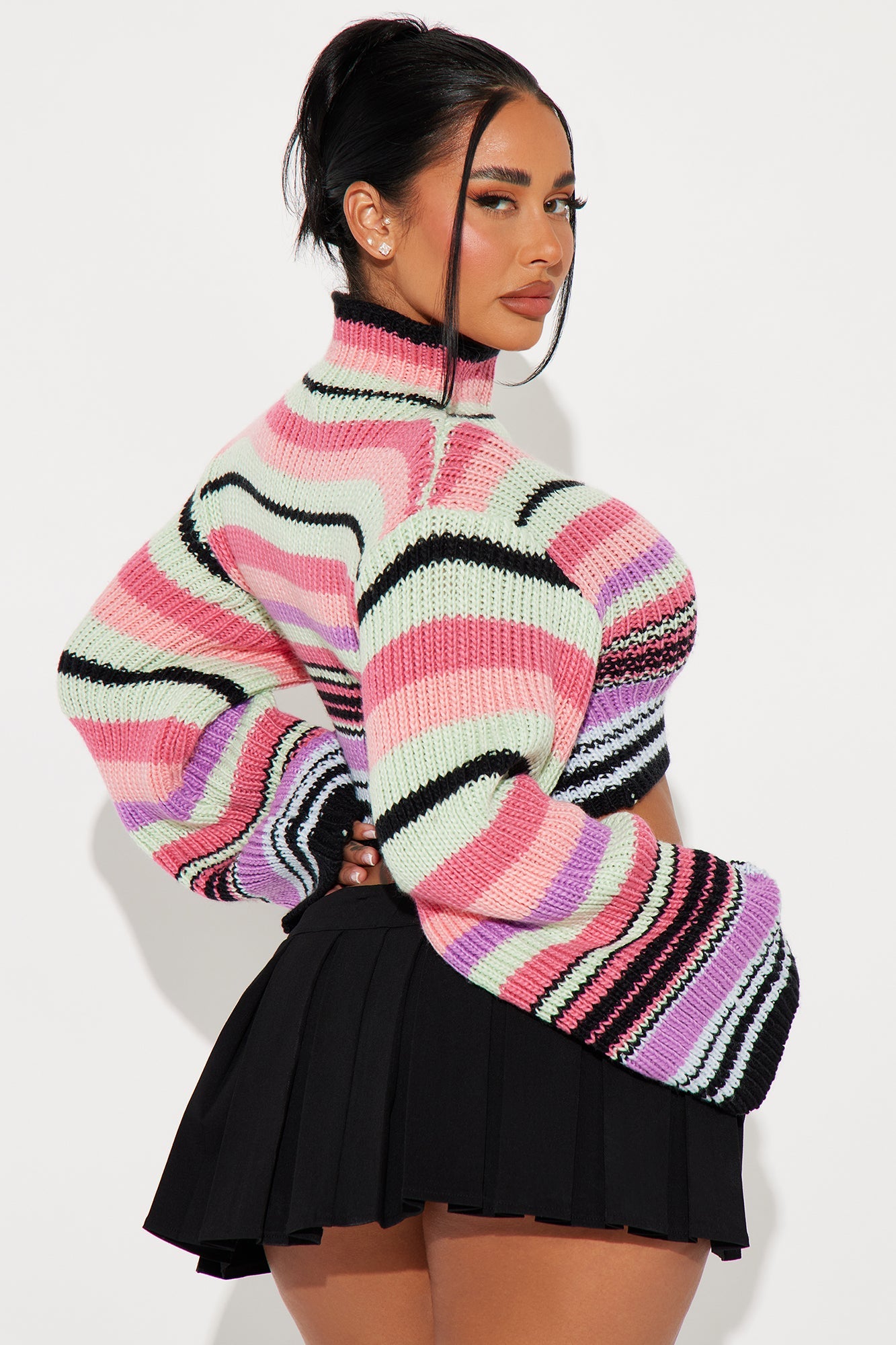 No Worries Striped Sweater - Multi Color