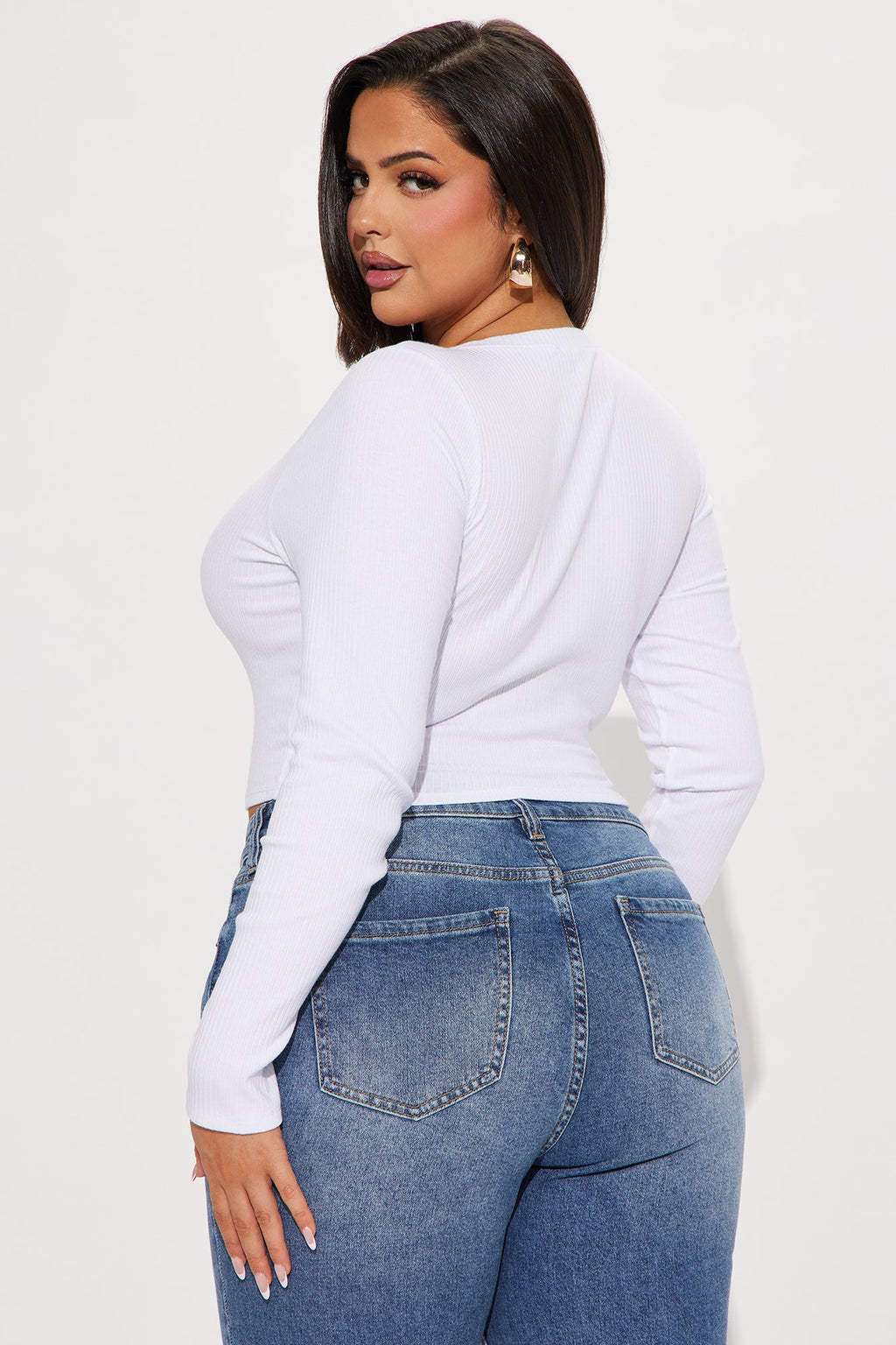 Jenni Ribbed Crop Top - White