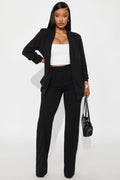 Heidi Wide Leg Trouser Pant - Black