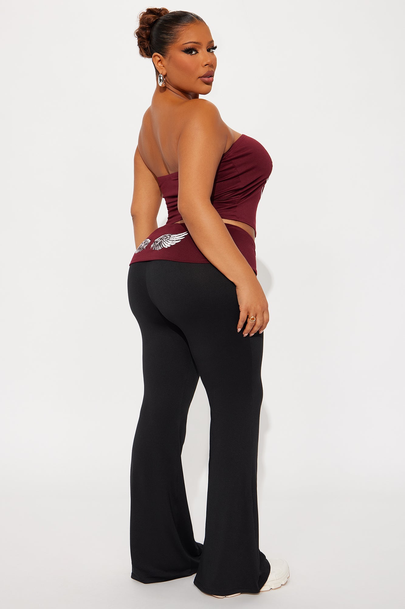 Nobody's Girl Strapless Pant Set - Burgundy