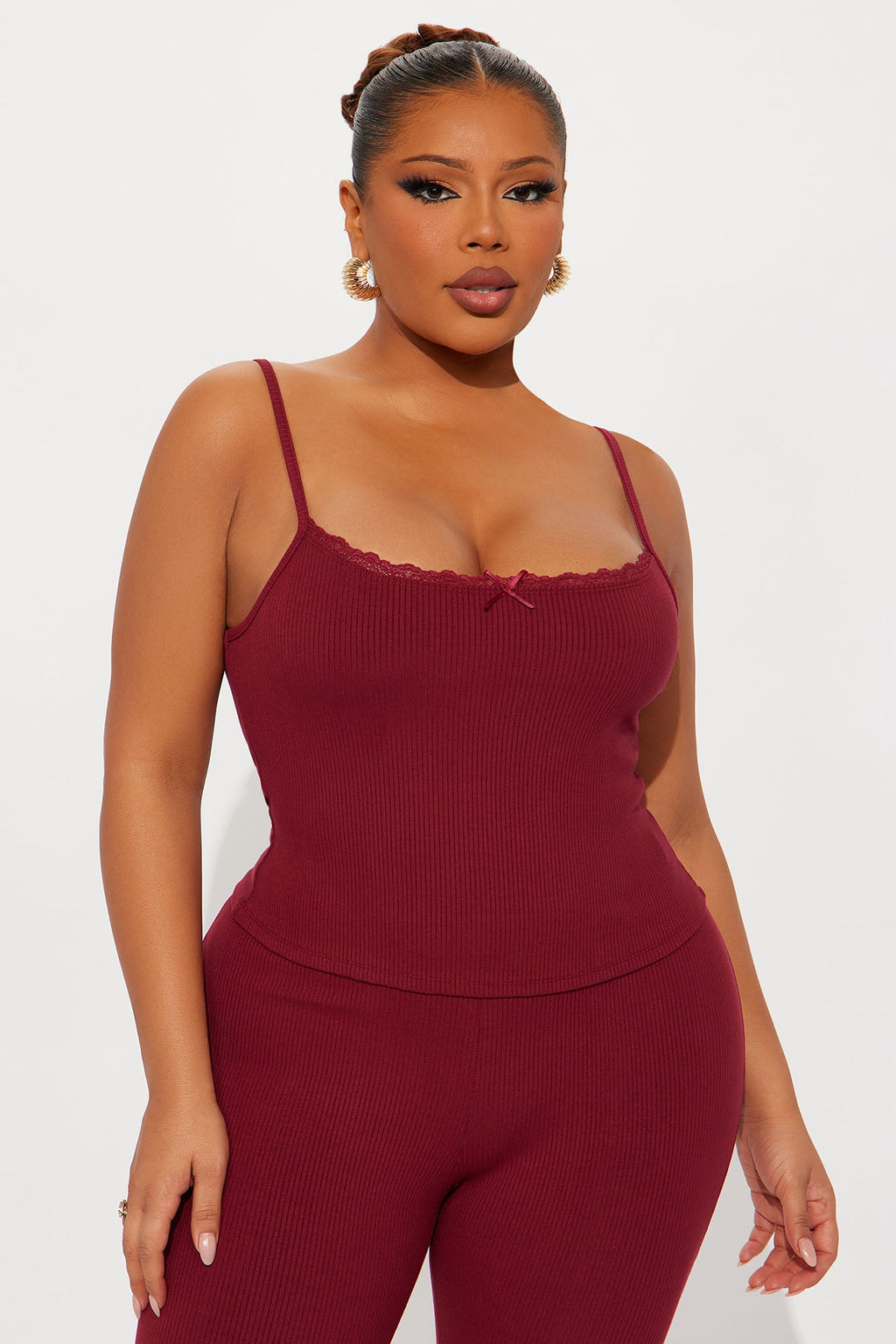 Stirling Snatched Capri Pant Set - Burgundy