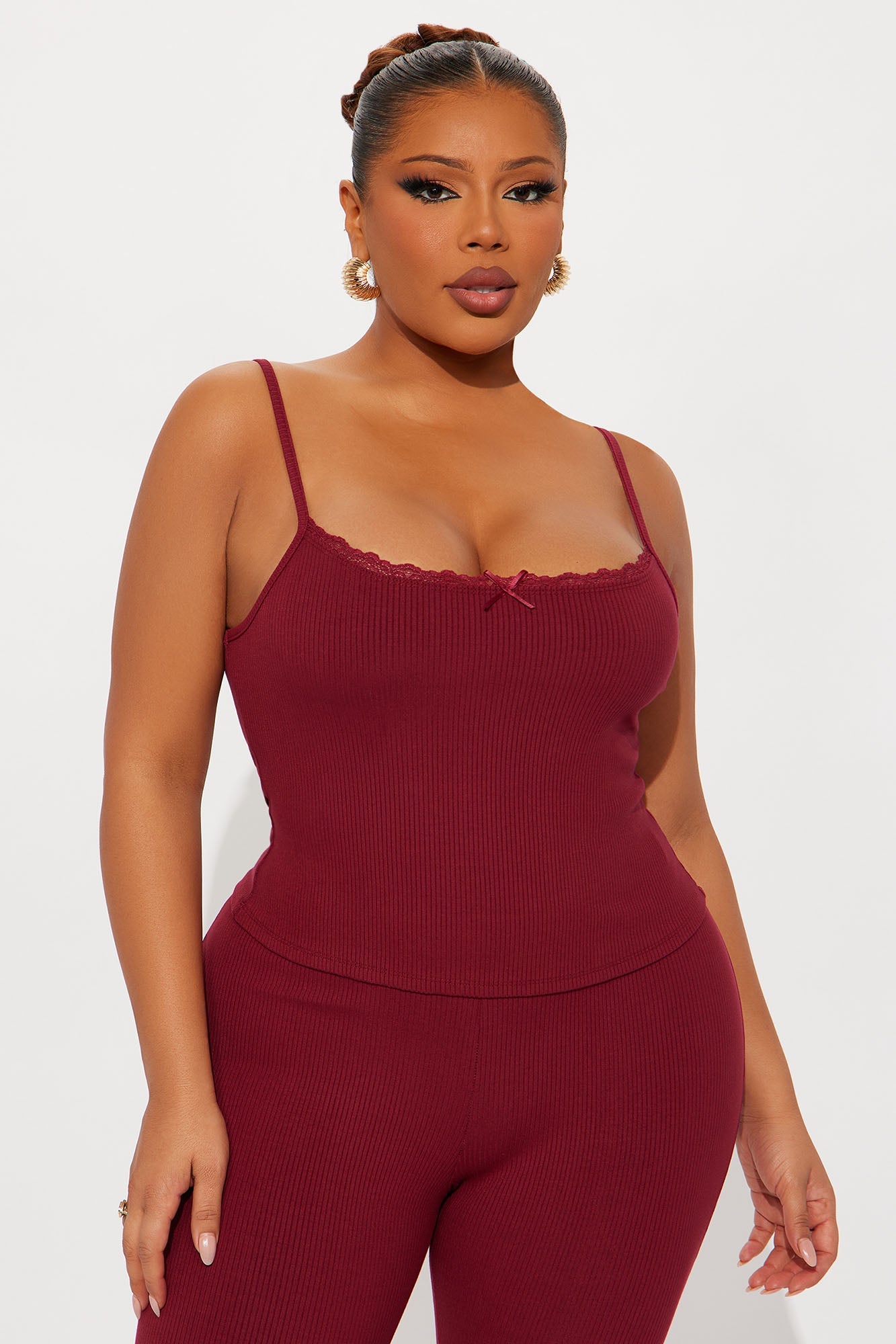 Stirling Snatched Capri Pant Set - Burgundy