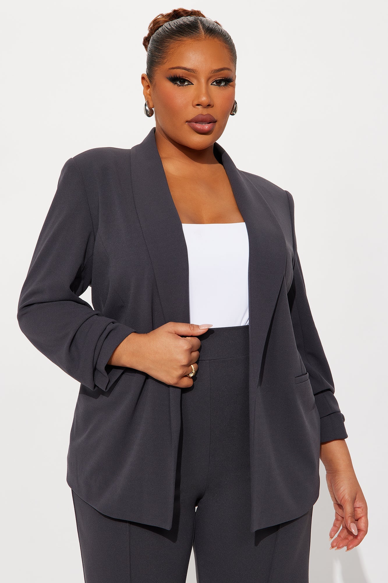 The Celine Blazer - Charcoal