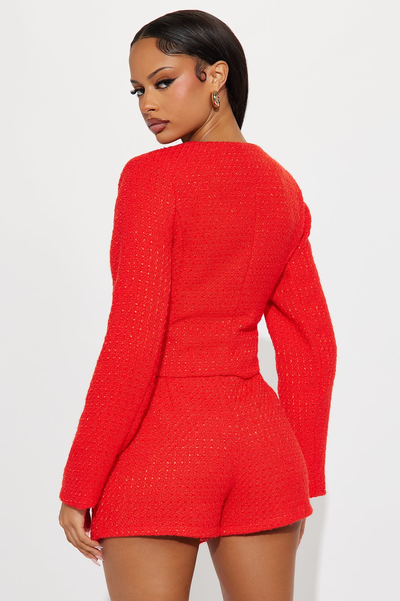 Eileen Tweed Blazer Skirt Set - Red