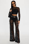 Midnight Rodeo Lace 3 Piece Pant Set - Black