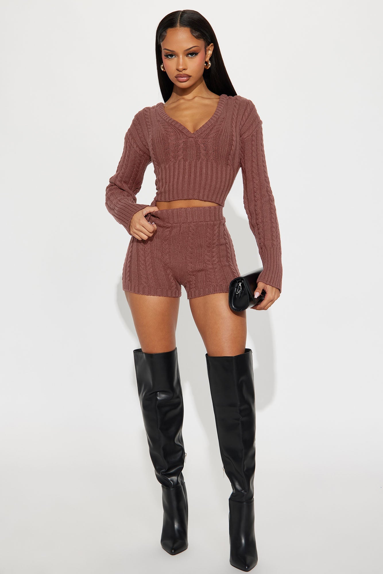 Feeling Some Way Sweater Short Set - Mocha