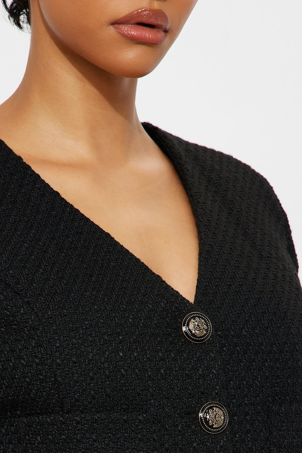 Eileen Tweed Blazer Skirt Set - Black