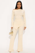 Side Step Pant Set - Cream