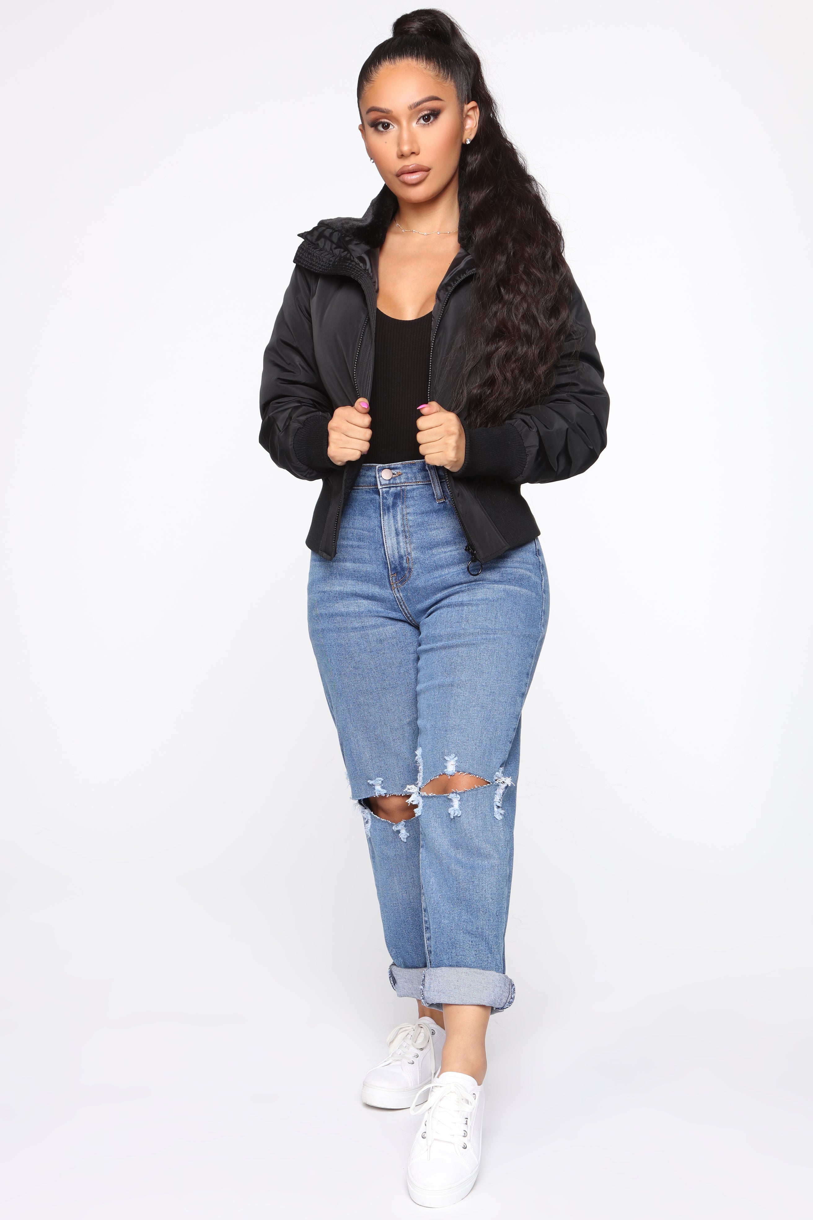 Nights In Denver Bomber Jacket - Black