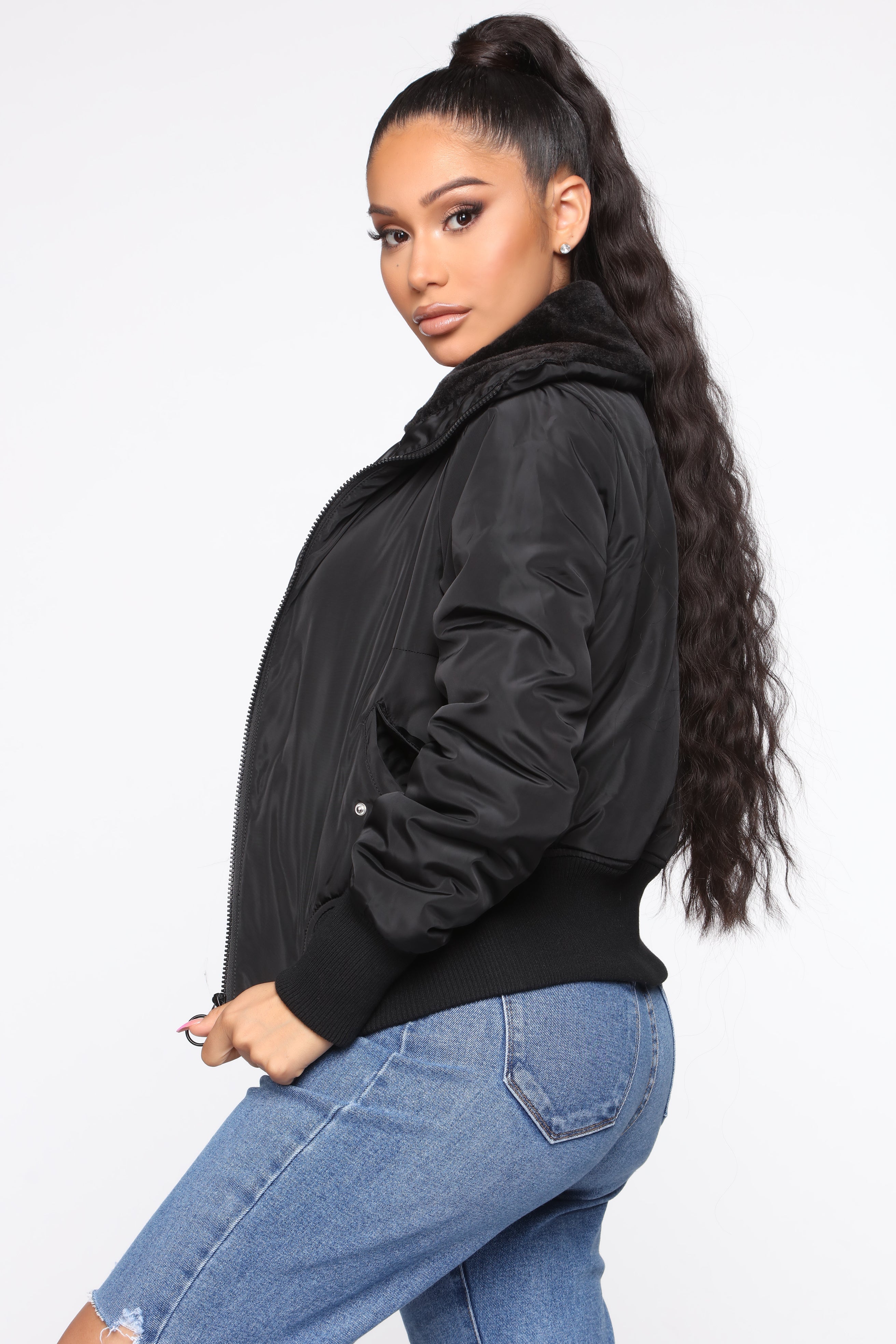 Nights In Denver Bomber Jacket - Black