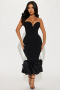 Monte Carlo Nights Midi Dress - Black