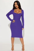 Jessie Sweater Midi Dress - Purple