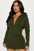 Ashley Sweater Mini Dress - Olive