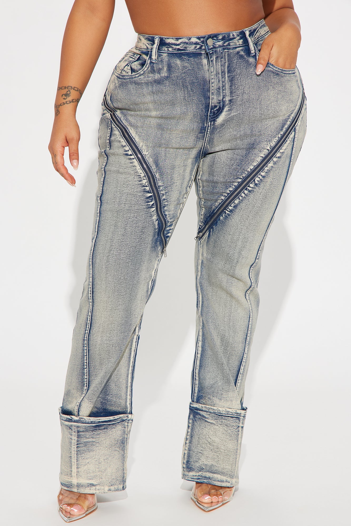 Locking In Stretch Straight Leg Jeans - Vintage Wash