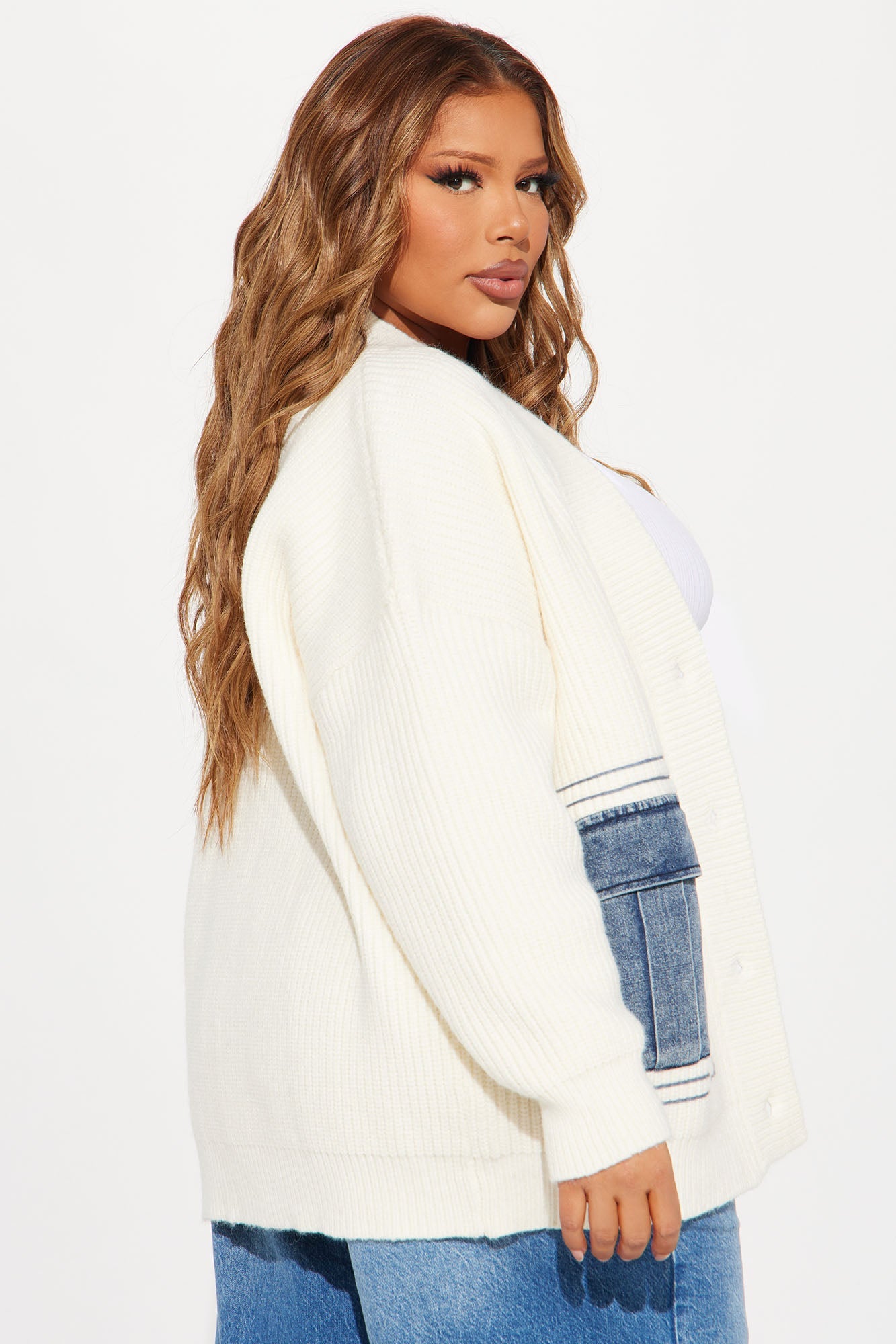 Frankie Oversized Cardigan - Ivory/combo