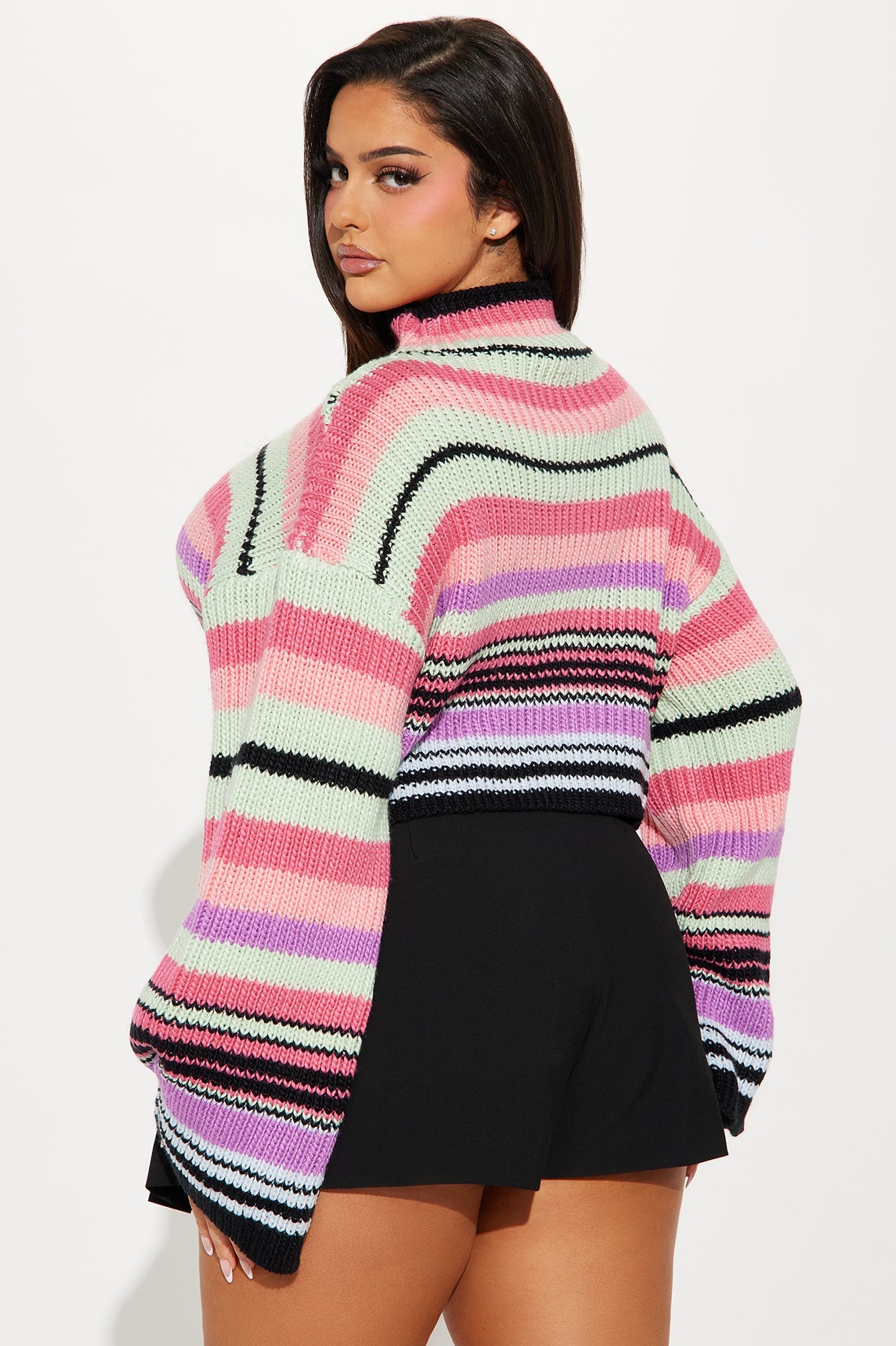 No Worries Striped Sweater - Multi Color