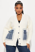 Frankie Oversized Cardigan - Ivory/combo