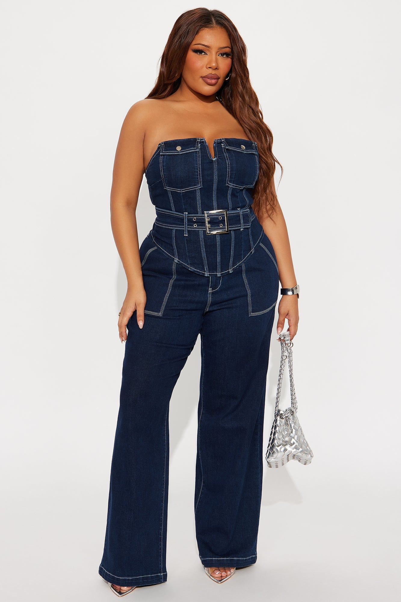 Feeling Perfect Denim Pant Set - Dark Denim