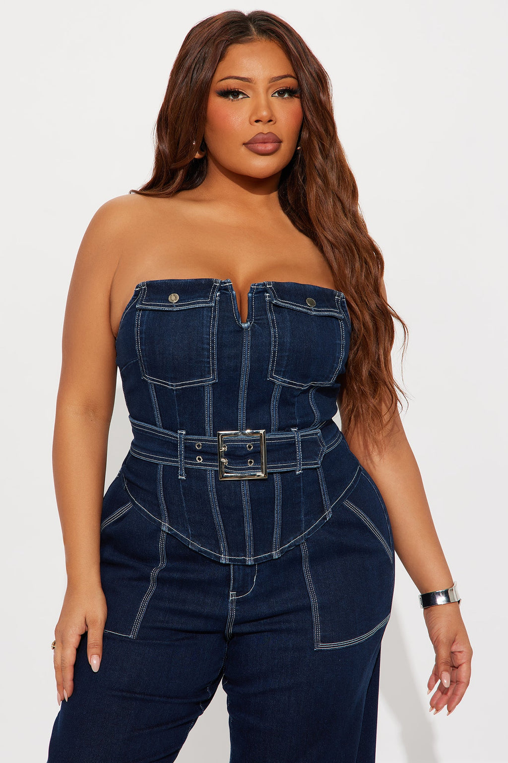 Feeling Perfect Denim Pant Set - Dark Denim