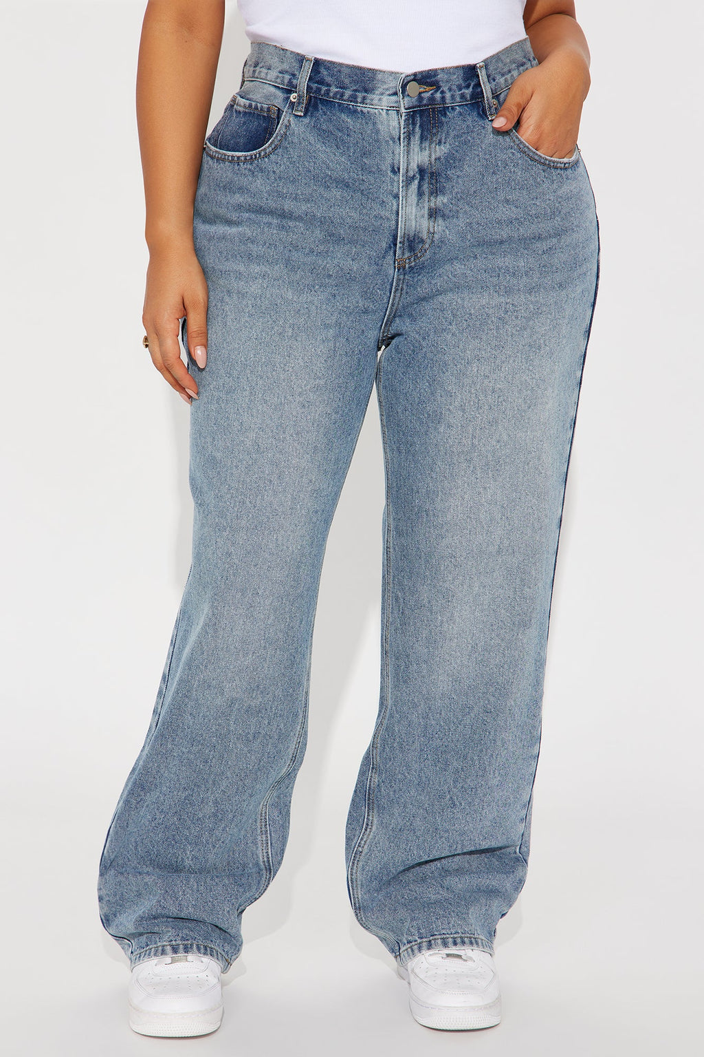 My Boyfriend Straight Leg Jeans - Medium Wash
