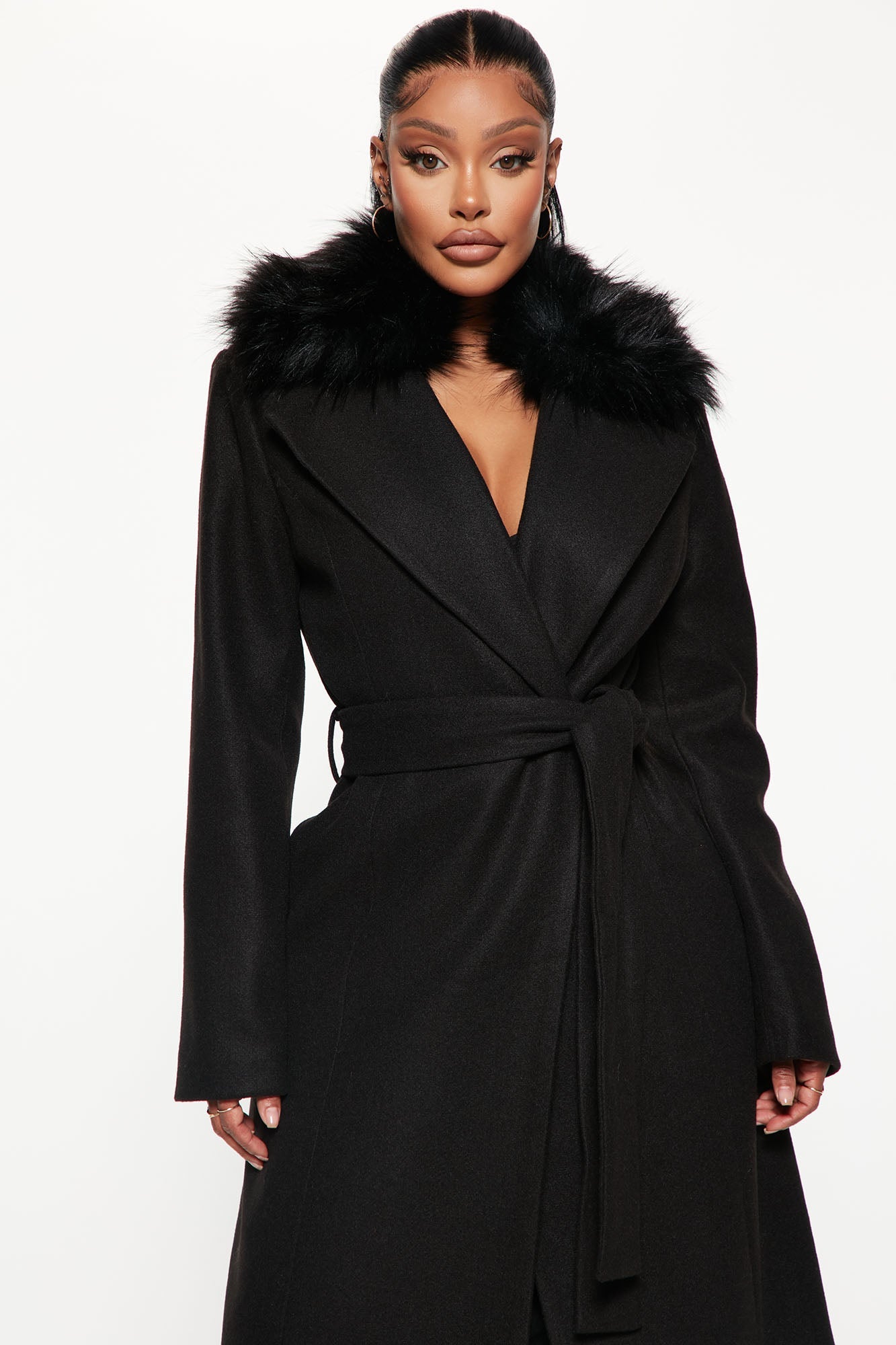 I'm A Goddess Trench Coat - Black