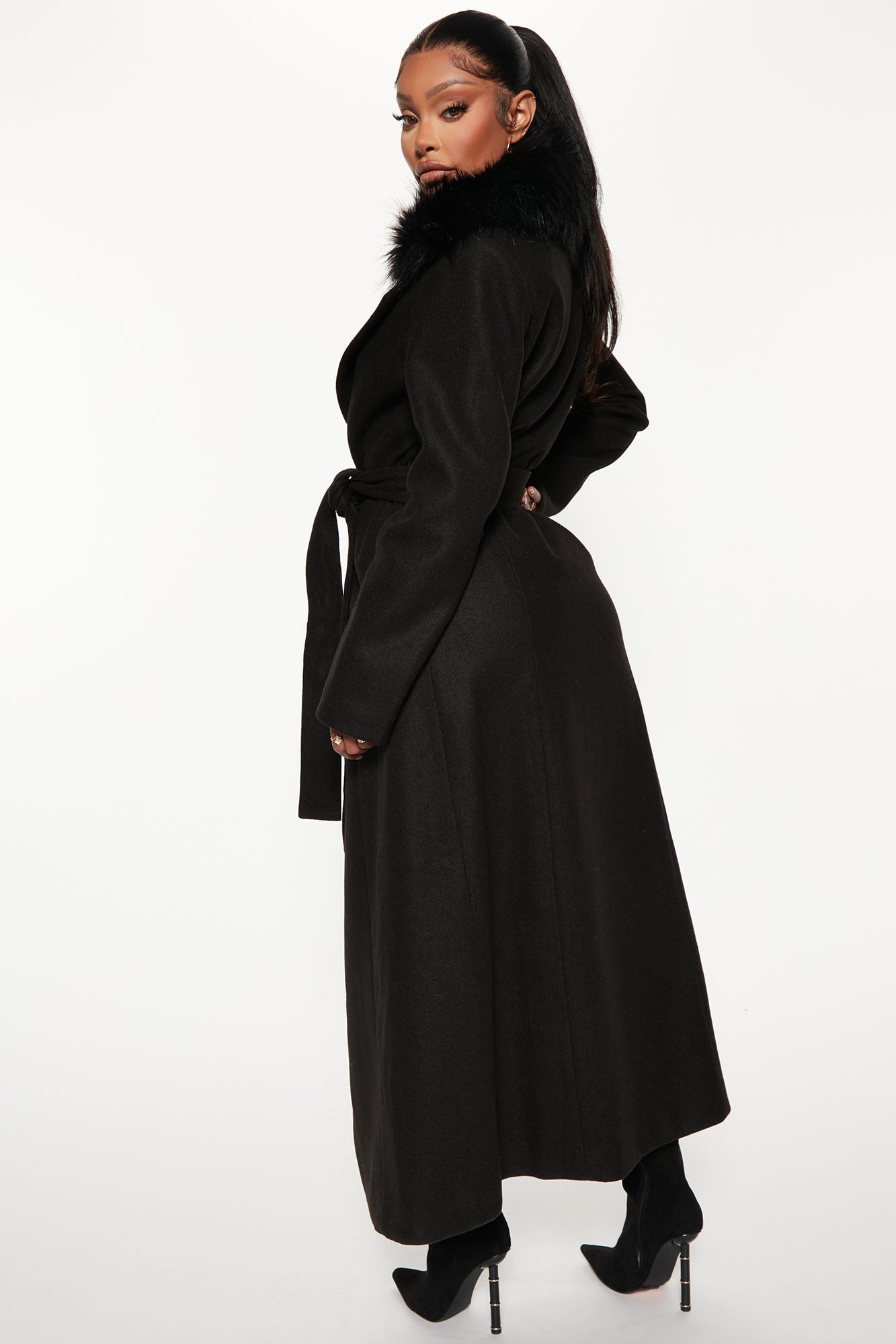 I'm A Goddess Trench Coat - Black