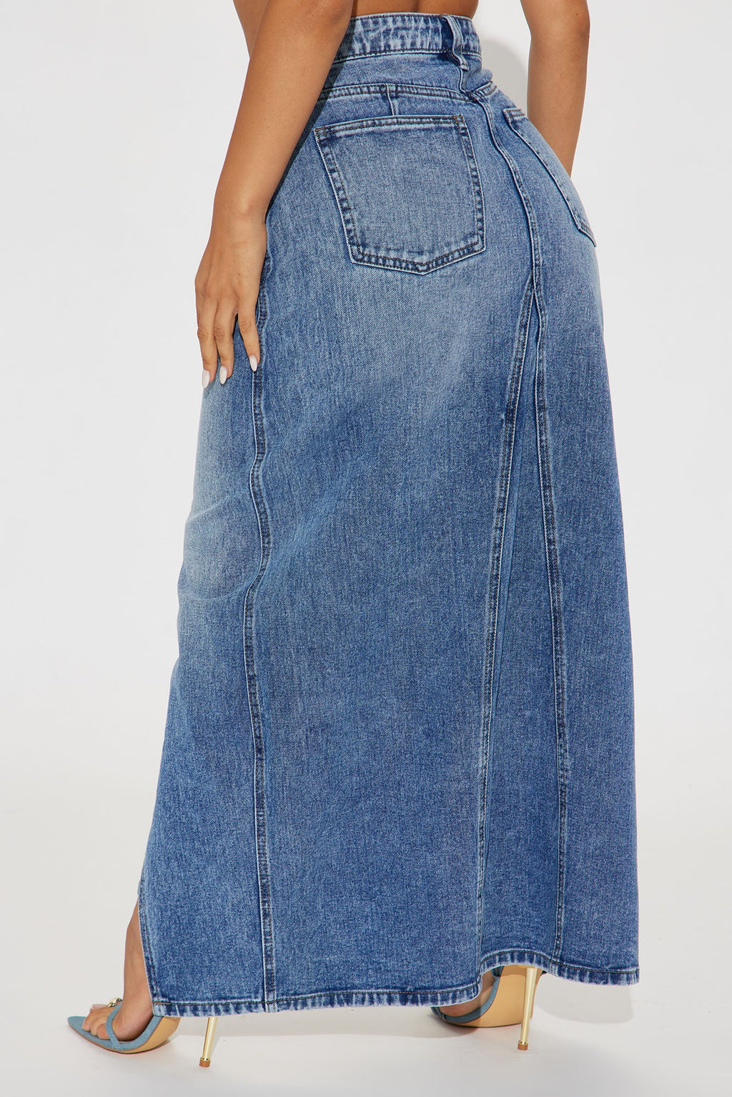 Lone Pine Denim Maxi Skirt - Medium Wash