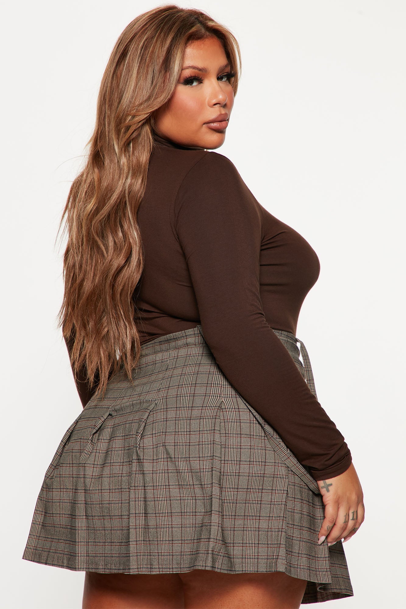 Pamela Turtle Neck Long Sleeve Bodysuit - Chocolate