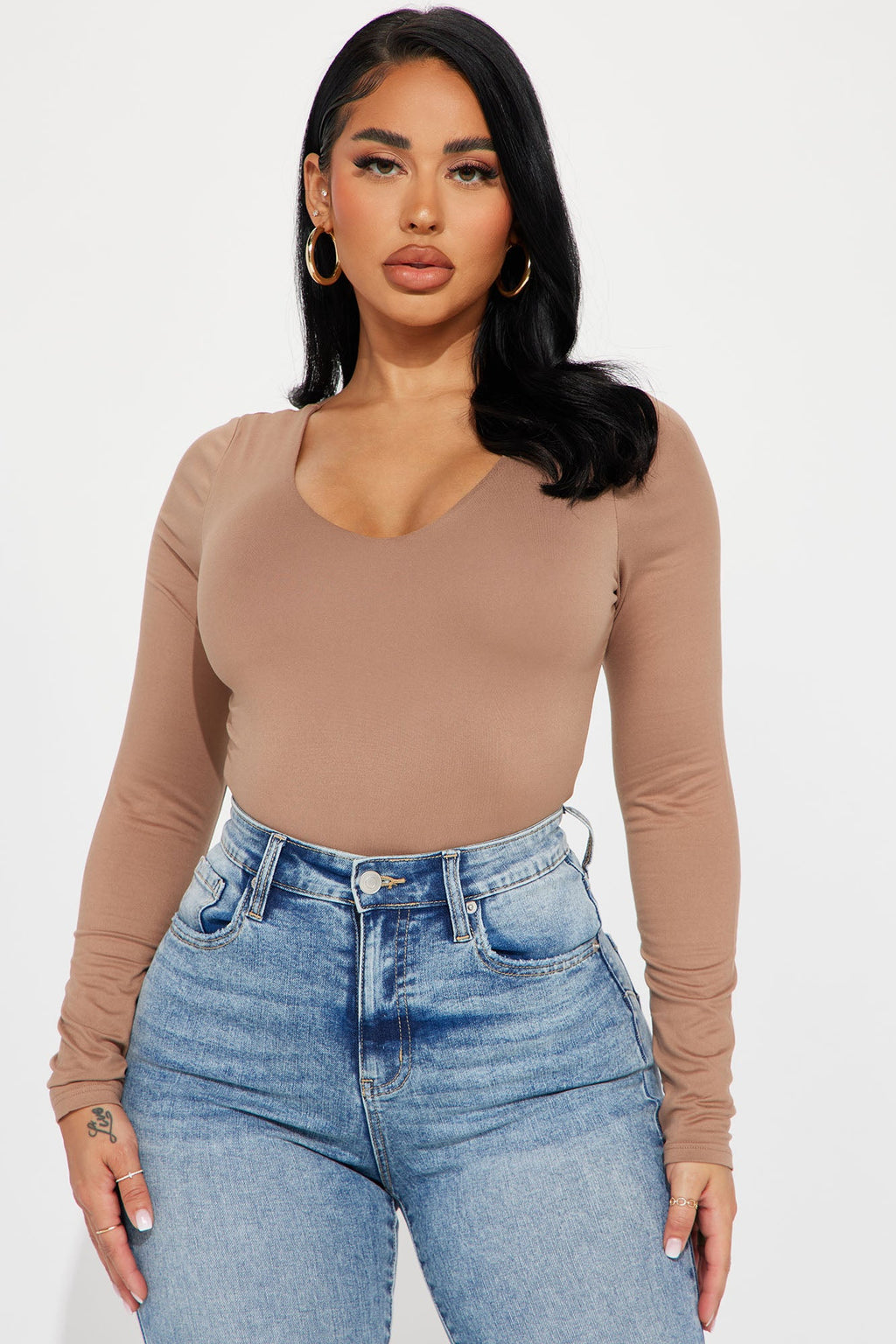 Myra Double Lined Bodysuit - Taupe