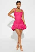 Sienna Satin Mini Dress - Pink