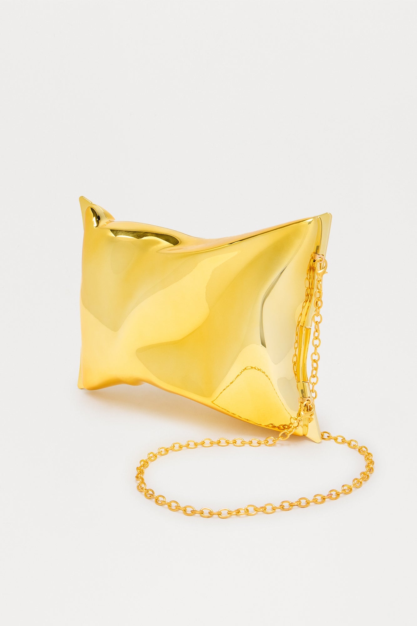 Foil Fantasy Metal Clutch - Gold