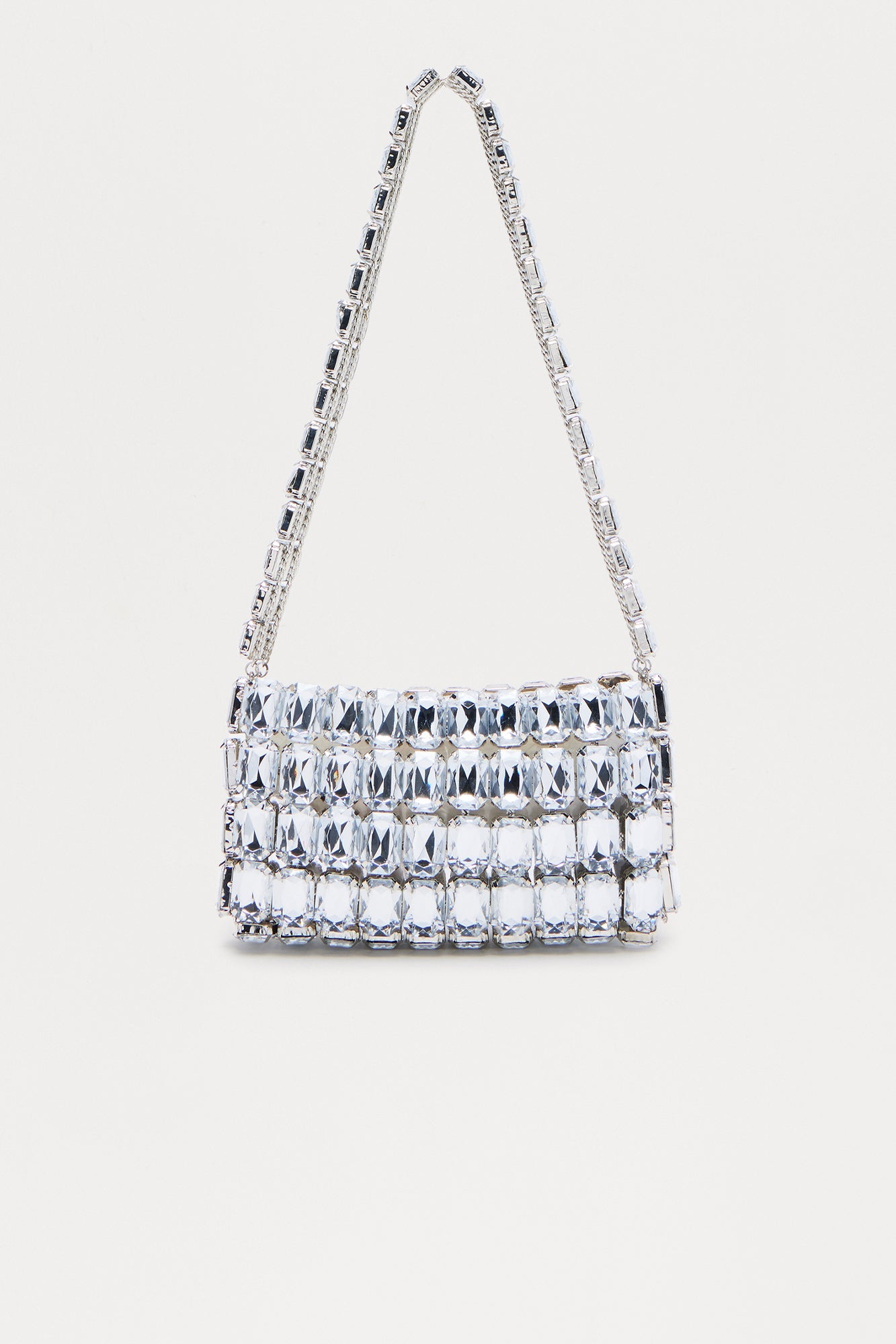 Disco Mirage Jeweled Shoulder Handbag - Silver