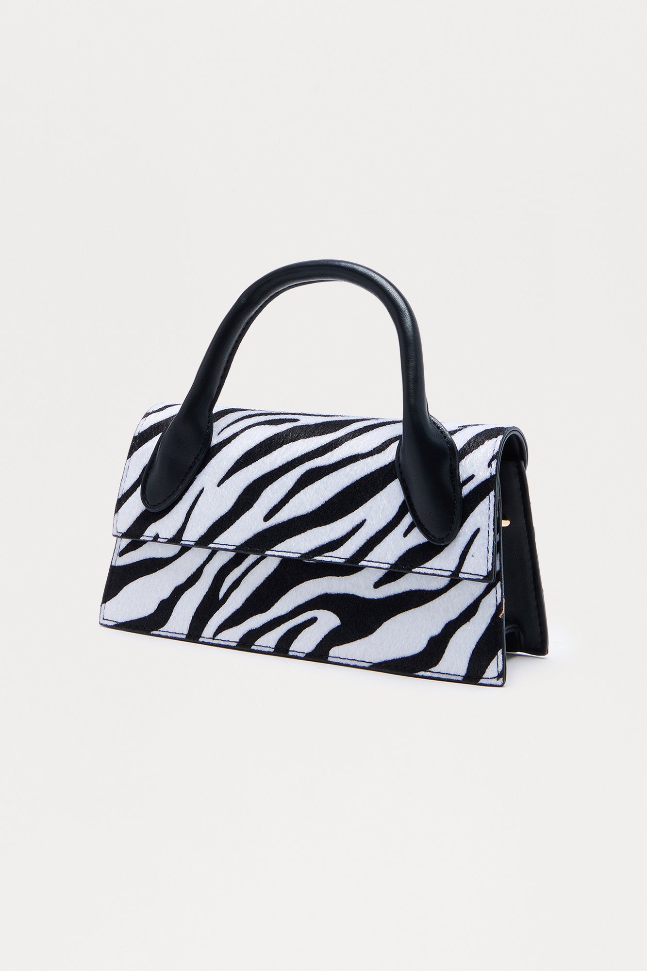 Wild Streak Faux Pony Hair Handbag - Black/White
