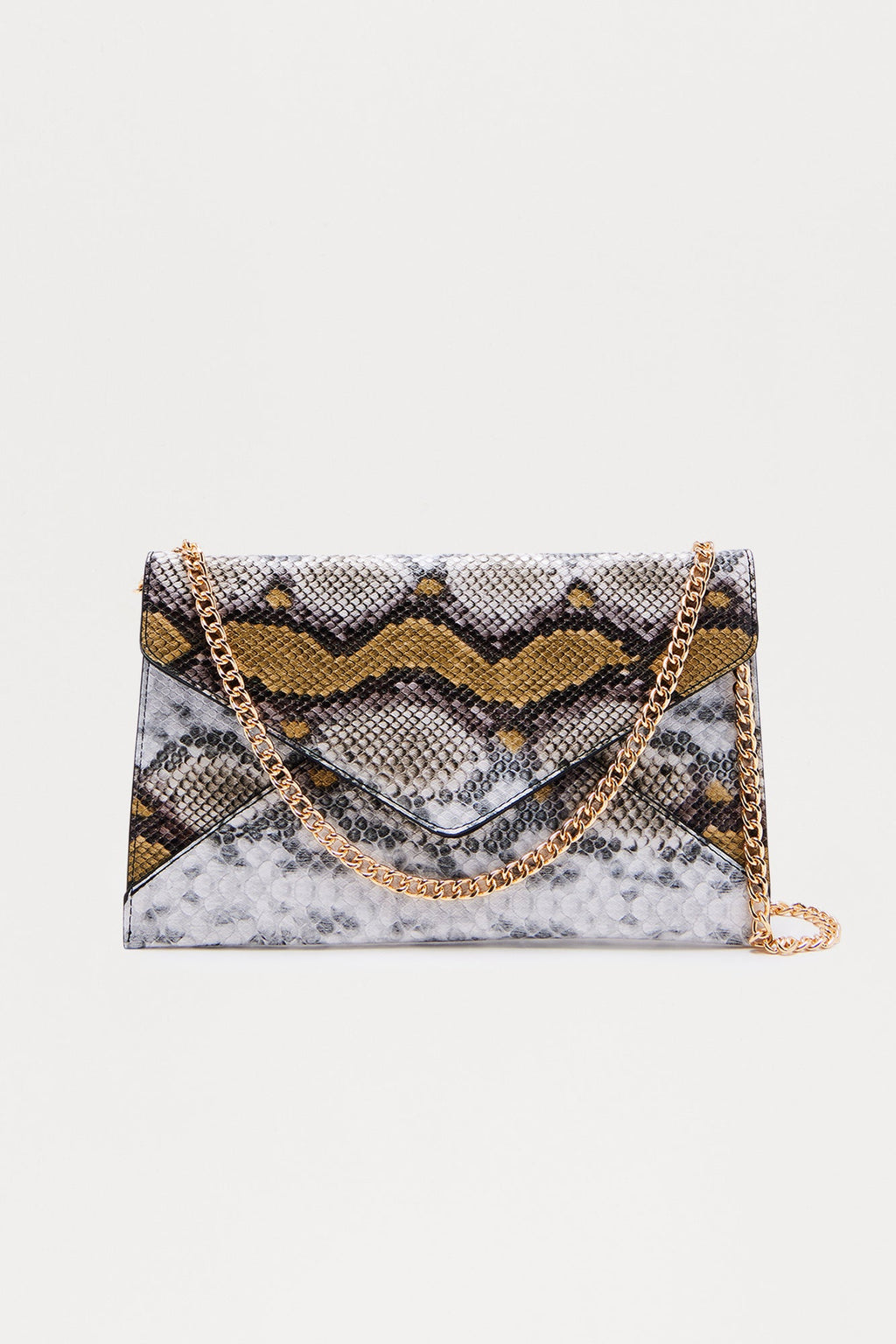 Too Posh Embossed Croc Clutch - Multi Color