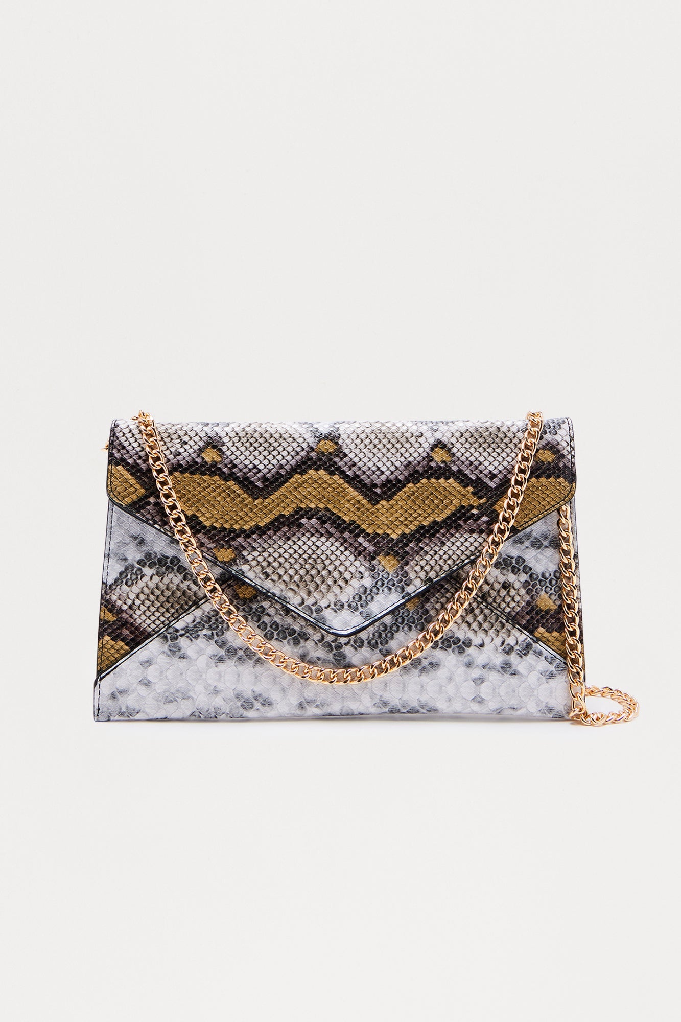 Too Posh Embossed Croc Clutch - Multi Color