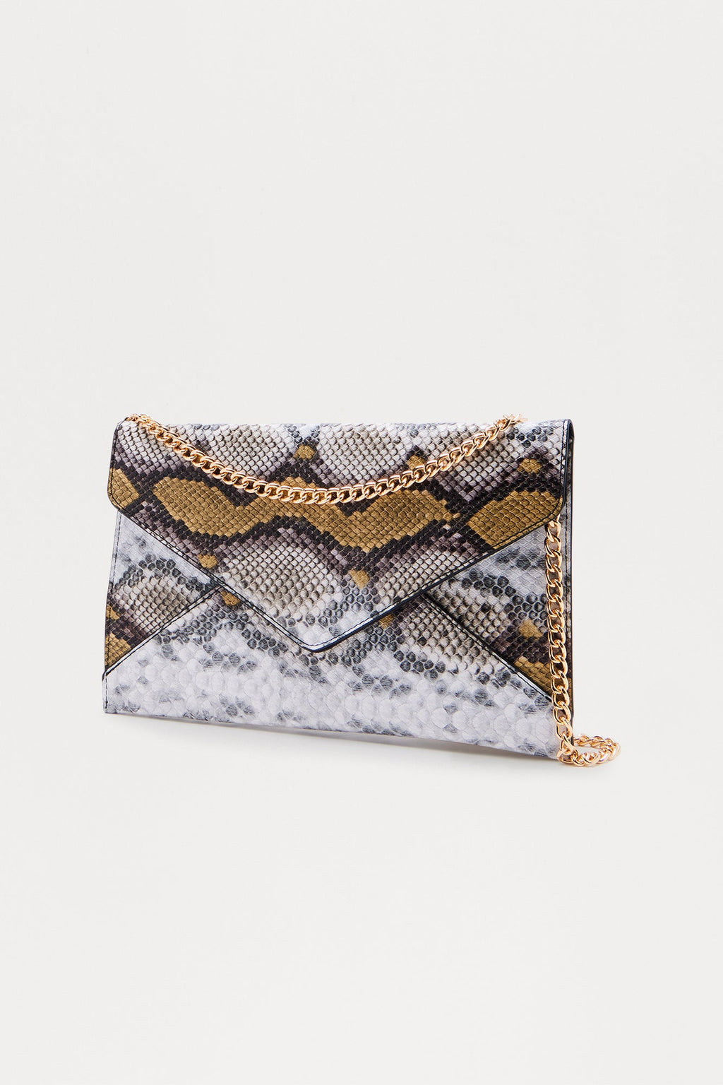 Too Posh Embossed Croc Clutch - Multi Color