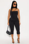 Ava 3 Piece Capri Set - Black
