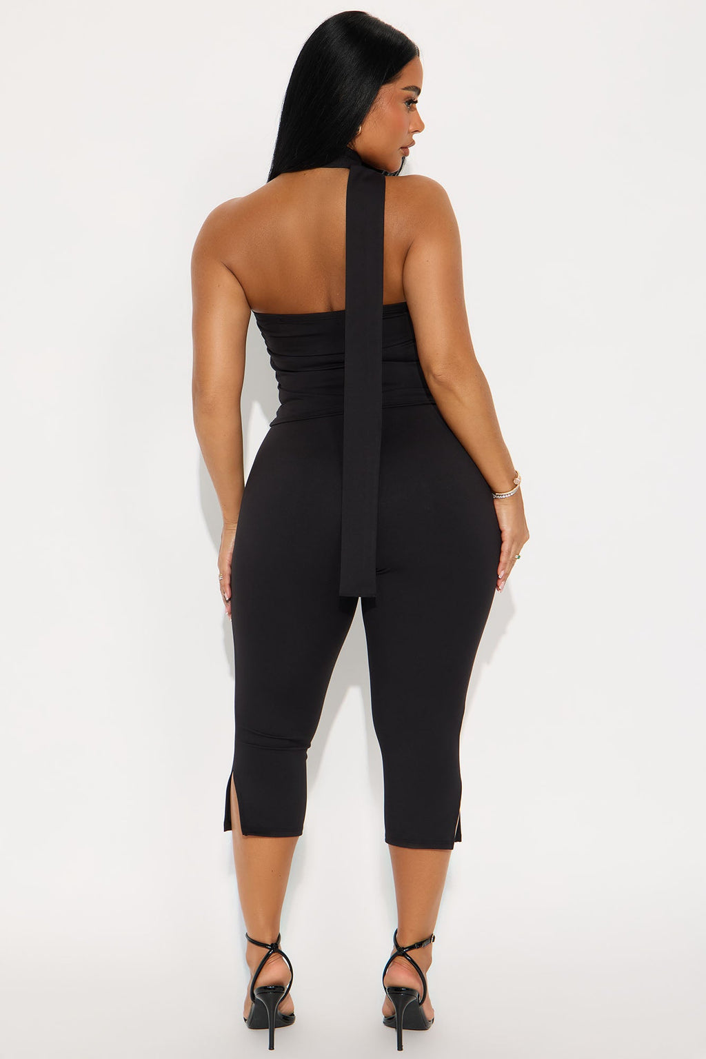 Ava 3 Piece Capri Set - Black