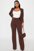 Heidi Wide Leg Trouser Pant - Chocolate