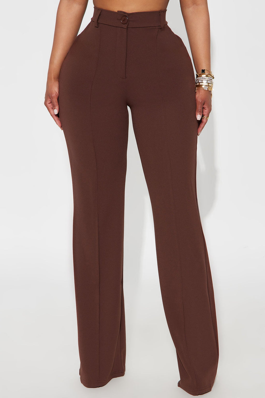 Heidi Wide Leg Trouser Pant - Chocolate