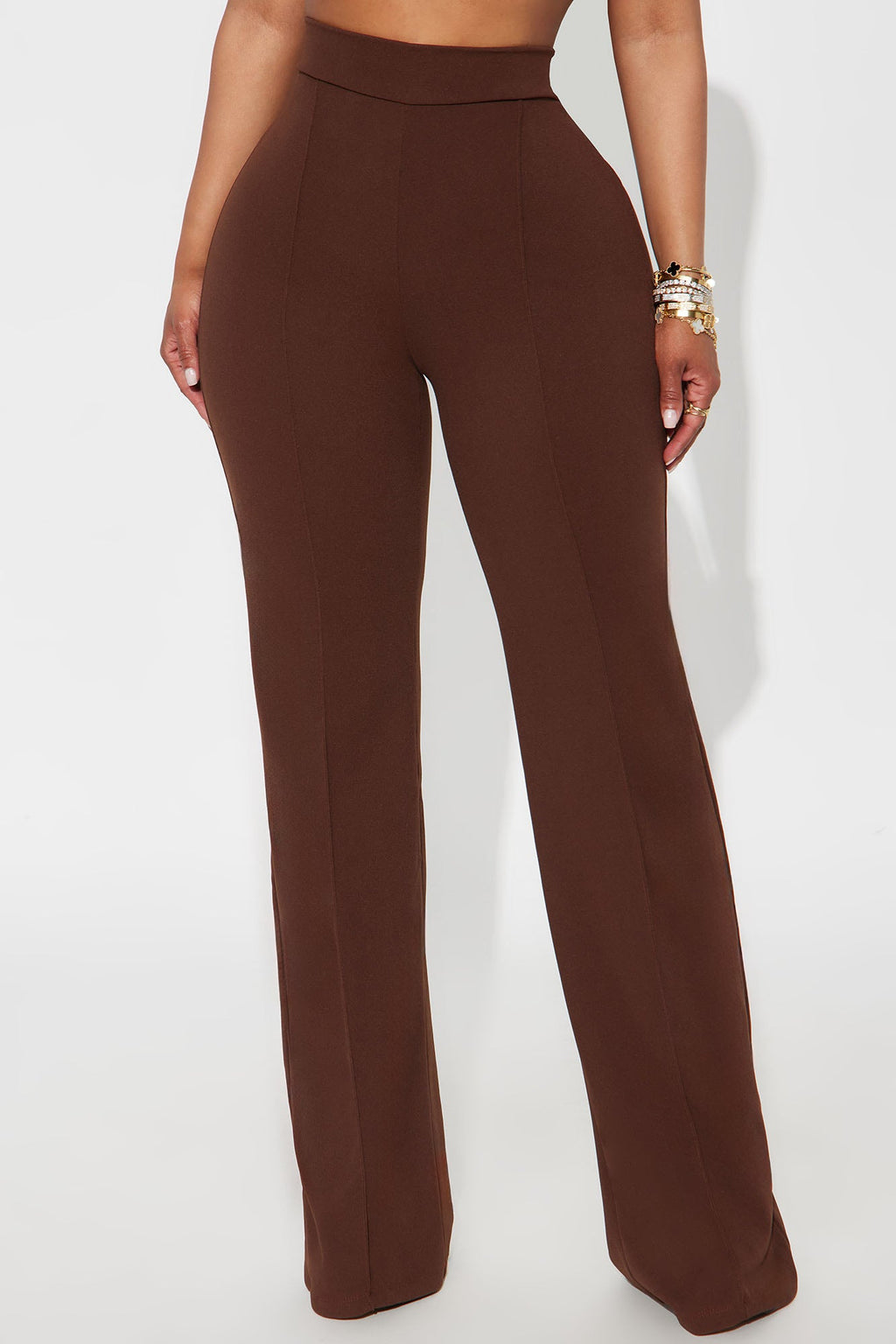Victoria High Waisted Dress Pants - Chocolate