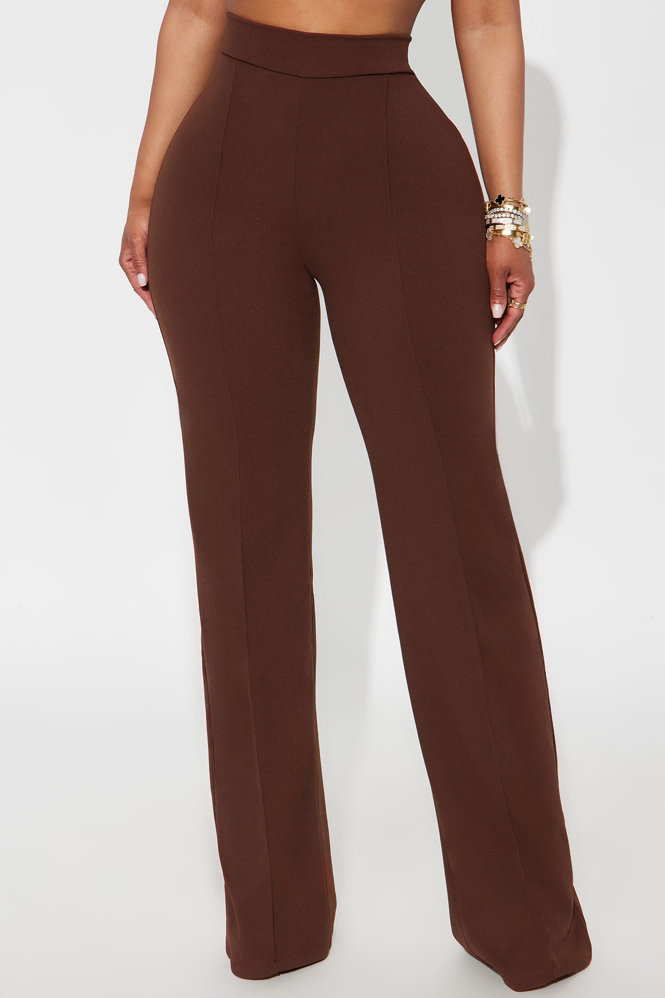 Victoria High Waisted Dress Pants - Chocolate