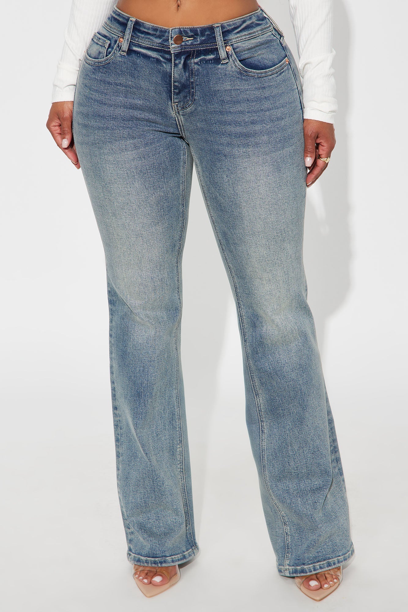 Seville Low Rise Bootcut Jeans - Vintage Wash